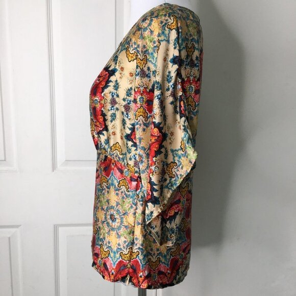 Anthropologie Kas New York Winterstar Boho Kaleidoscope Blouse Sz 2 Multicolor - Picture 7 of 15